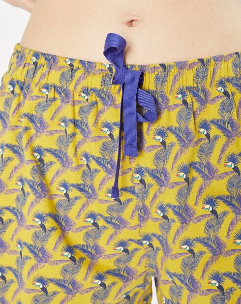 Pyjama imprimé bleu/jaune