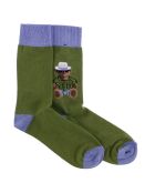 Chaussettes imprimées vert kaki/violet