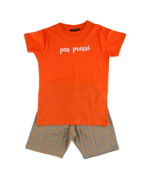 Pyjama imprimé orange/marron