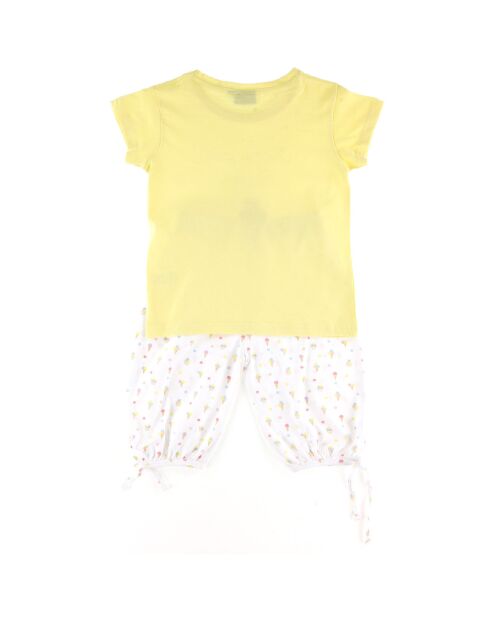 Pyjama corsaire imprimé jaune/blanc