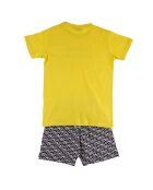 Pyjama imprimé jaune/bleu marine