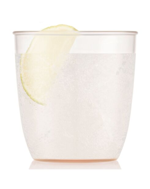 4 Gobelets Kvadrant rose/transparent - 0.2L