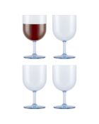 4 Verres à vin rouge Oktett bleu/transparent  - 0.25L