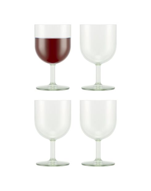 4 Verres à vin rouge  Oktett vert/transparent - 0.25L