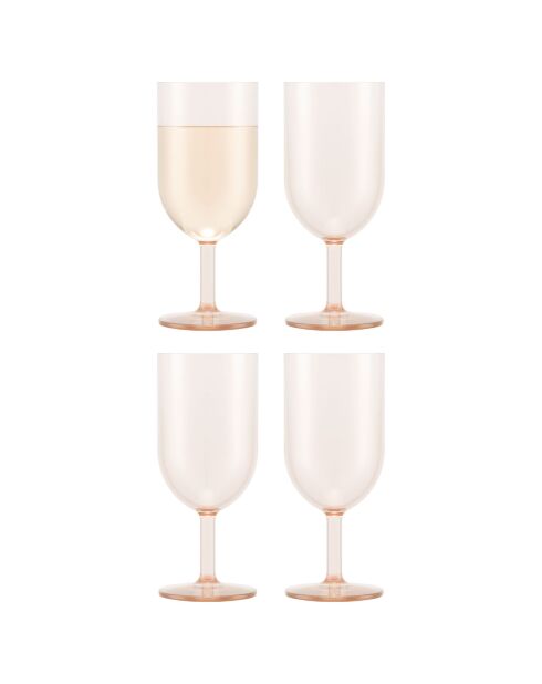 4 Verres à vin blanc Oktett rose/transparent - 0.23L