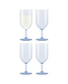 4 Verres à vin blanc Oktett bleu/transparent  - 0.23L