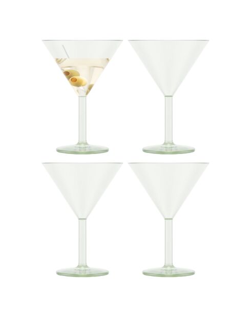 4 Verres à Martini Oktett vert/transparent - 0.18L