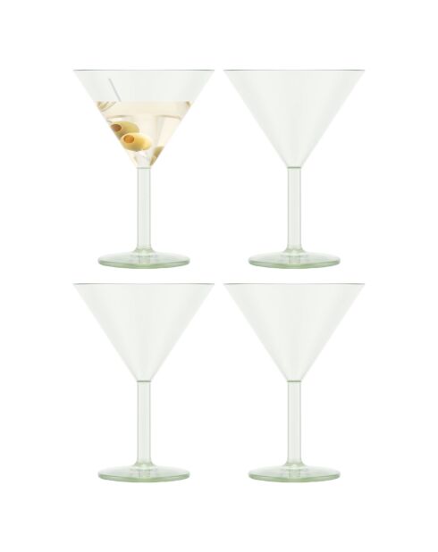 4 Verres à Martini Oktett vert/transparent - 0.18L