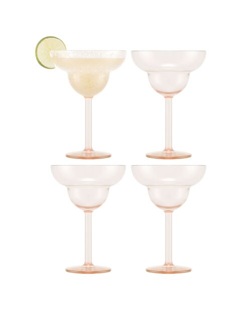 4 Verres à Margarita Oktett rose/transparent - 0.25L