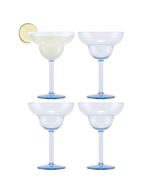 4 Verres à Margarita Oktett bleu/transparent  - 0.25L