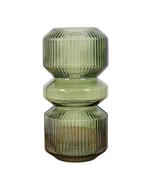 Vase en verre vert - D.12x25 cm