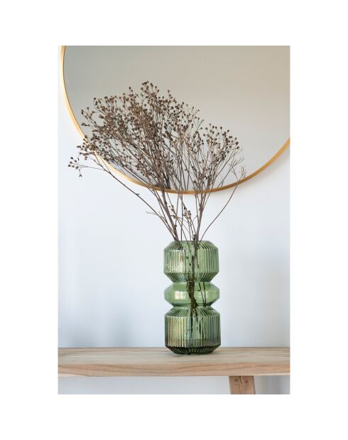 Vase en verre vert - D.12x25 cm