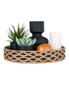 Plateau en jonc de mer Nerja naturel - D.38x7 cm