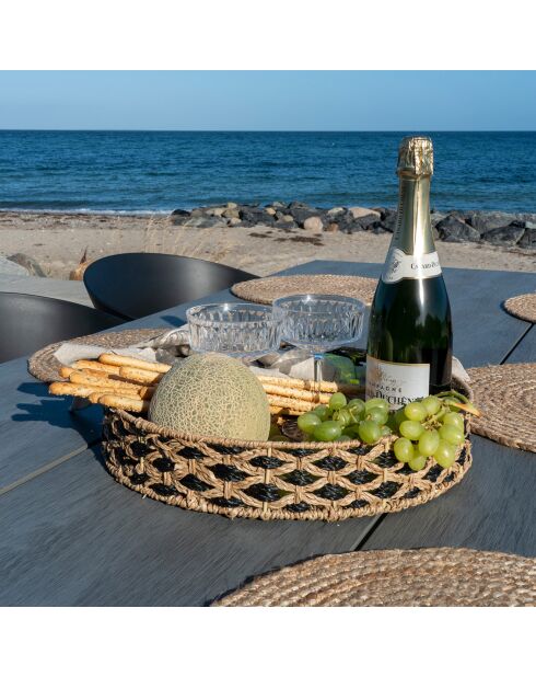 Plateau en jonc de mer Nerja naturel - D.38x7 cm