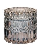 2 glazen potten van gerookt glas - 9x9x8,5 cm