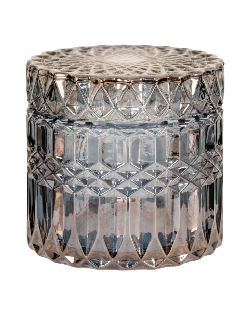 2 Pots en verre fumé - 9x9x8.5 cm