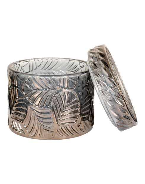 2 Pots en verre fumé - 9x9x8.5 cm