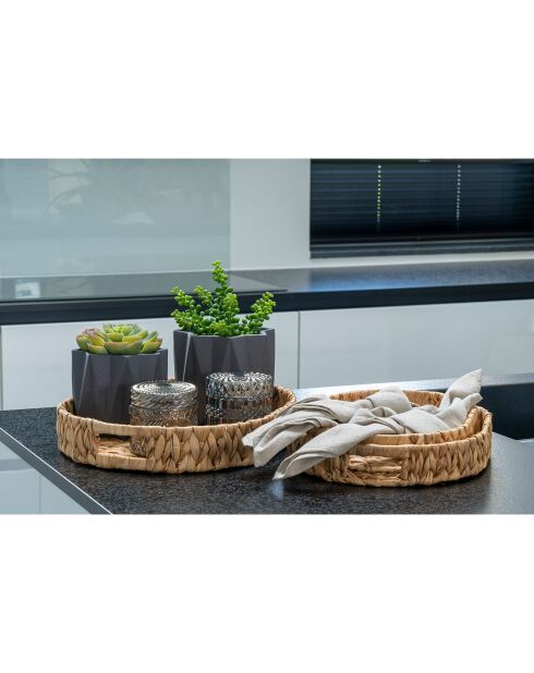 2 Pots en verre fumé - 9x9x8.5 cm