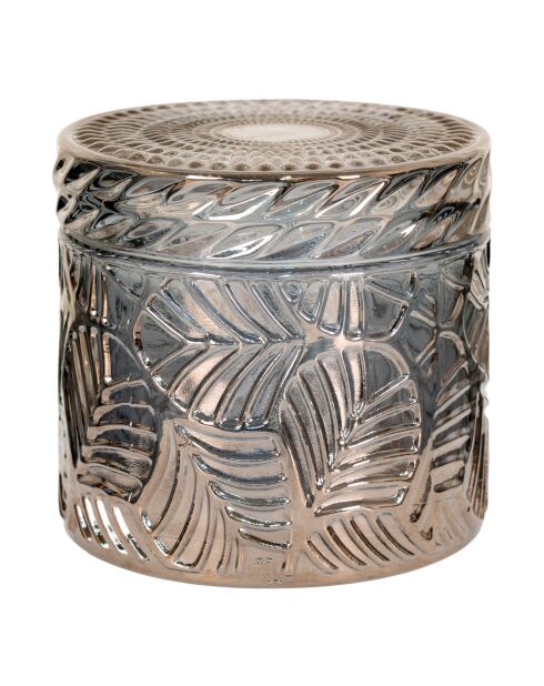 2 Pots en verre fumé - 9x9x8.5 cm