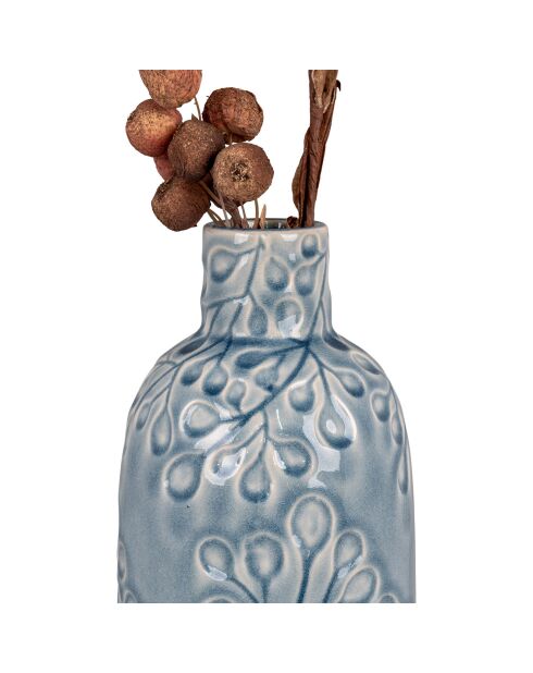 Vase en céramique bleu - 12x12x26 cm