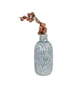 Vase en céramique bleu - 12x12x26 cm