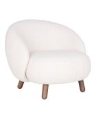 Fauteuil bouclette Savona blanc - 80x76x68 cm