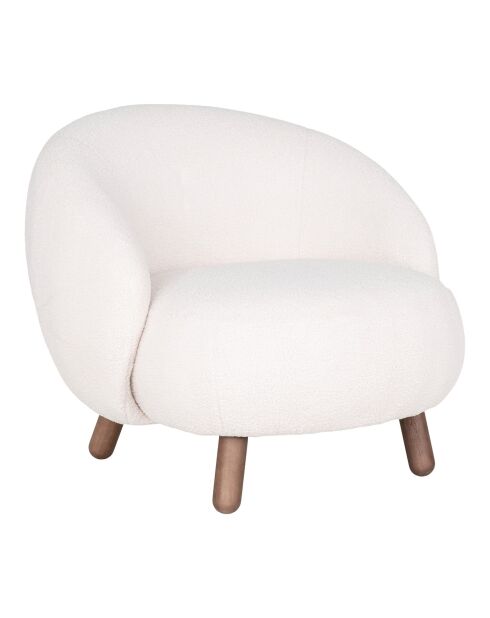 Fauteuil bouclette Savona blanc - 80x76x68 cm
