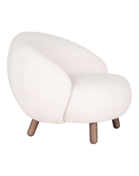 Fauteuil bouclette Savona blanc - 80x76x68 cm