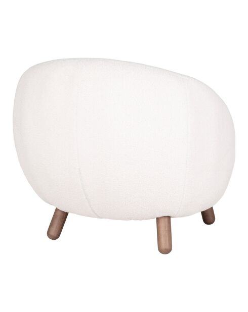 Fauteuil bouclette Savona blanc - 80x76x68 cm