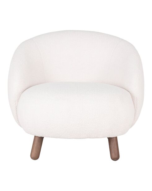 Fauteuil bouclette Savona blanc - 80x76x68 cm