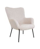 Fauteuil bouclette Glasgow blanc - 79x70x98 cm