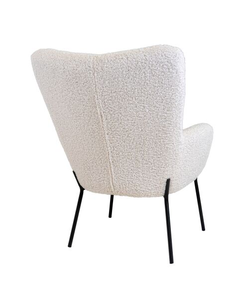 Fauteuil bouclette Glasgow blanc - 79x70x98 cm