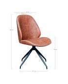 Silla de comedor giratoria Monte Carlo marrón - 60x50x88 cm