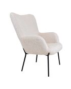Fauteuil bouclette Glasgow blanc - 79x70x98 cm