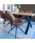 Silla de comedor giratoria Monte Carlo marrón - 60x50x88 cm