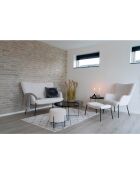 Fauteuil bouclette Glasgow blanc - 79x70x98 cm