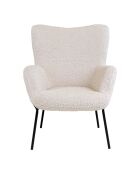 Fauteuil bouclette Glasgow blanc - 79x70x98 cm