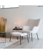 Fauteuil bouclette Glasgow blanc - 79x70x98 cm