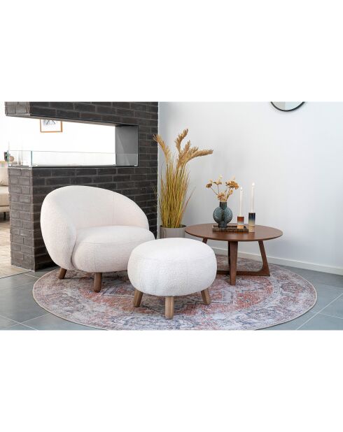 Savona Boucle Fußstütze weiß - 50x60x37 cm