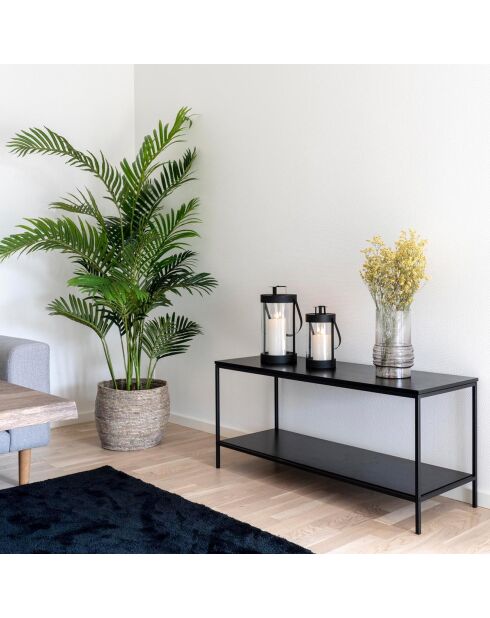 2 schwarze Bondi-Laternen aus Stahl und Glas