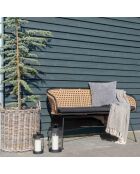 2 schwarze Bondi-Laternen aus Stahl und Glas