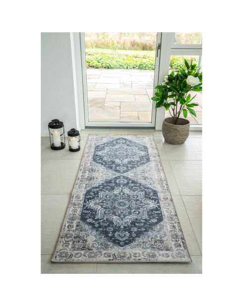 Tapis de couloir Havana bleu - 200x80x1 cm