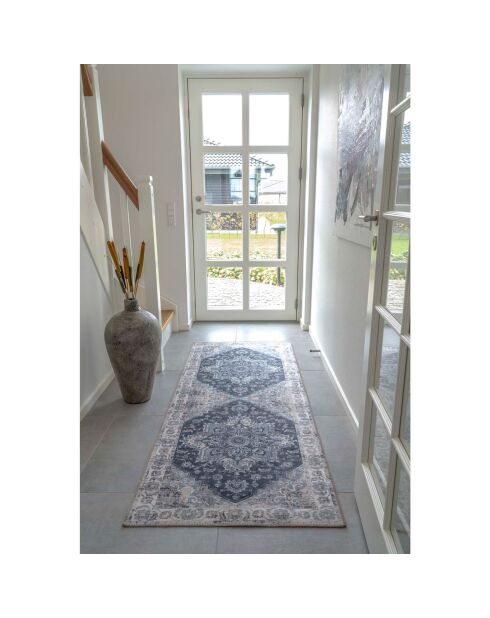 Tapis de couloir Havana bleu - 200x80x1 cm
