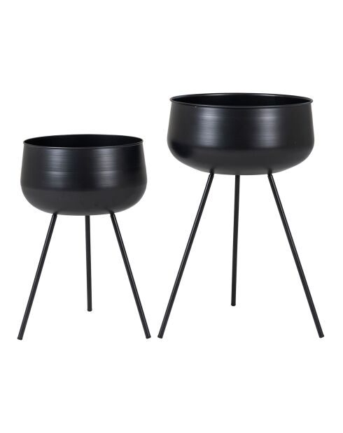 2 Pots de fleurs en acier Ardola noirs