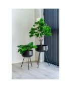 2 Pots de fleurs en acier Ardola noirs