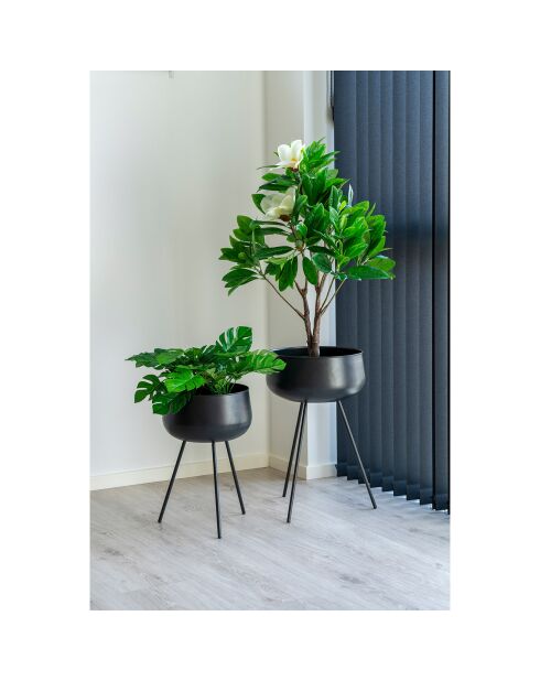 2 Pots de fleurs en acier Ardola noirs