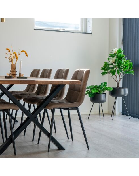 2 Pots de fleurs en acier Ardola noirs