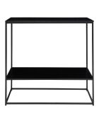 Consola Vita de 2 niveles negra - 36x80x80 cm