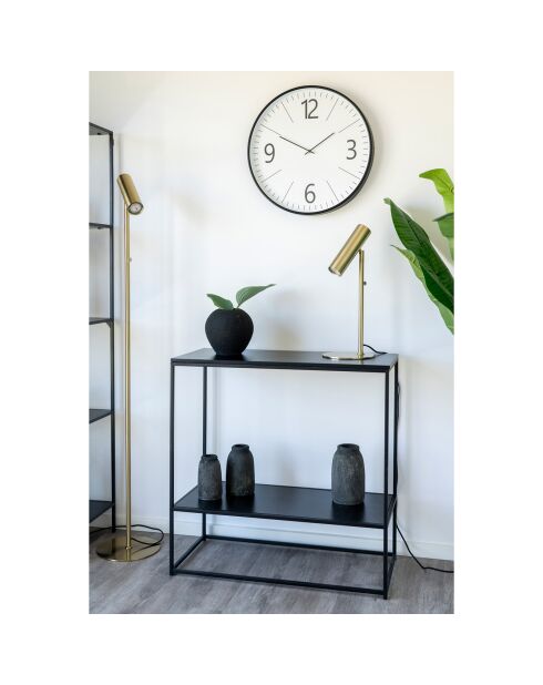 Vita 2-stöckige Konsole schwarz - 36x80x80 cm