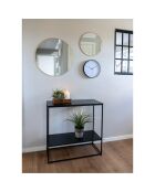 Consola Vita de 2 niveles negra - 36x80x80 cm